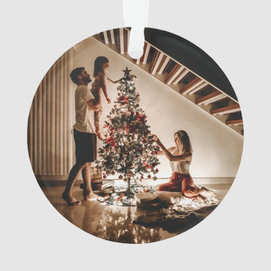 Rouge Plaid Moderne Simple Noël Famille 2 Photo (dos)