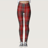 Rouge Plaid Scottish Tartan Leggings Pantalon Gris (Devant)