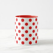Rouge Pois du milieu du siècle sur Mug Blanche (Centre)