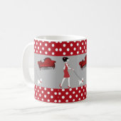Rouge Polkadot Mug (Devant gauche)