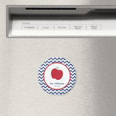 Rouge Pomme et marine Chevron Magnet enseignant (In Situ (Lave-vaisselle))
