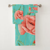 Rouge Poppies Turquoise Aquarelle Chic (En situation)