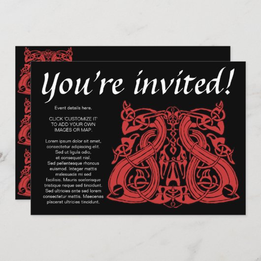 Rouge pré-viking, invitation (Devant / Derrière)