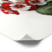 Rouge Primrose Fleurs Art Affiche d'impression (Coin)