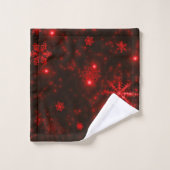 Rouge profond avec Snowflakes lumineux Ensemble de (Gant de toilette)