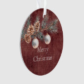 Rouge profond Faux Lin (look lin) Cônes de pin (devant)