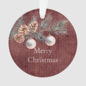 Rouge profond Faux Lin (look lin) Cônes de pin (devant)