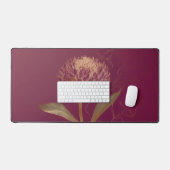 Rouge Profond Or Botanique Fleurs Ligne de Travail (Clavier et souris)