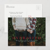 Rouge ravi enregistrer la carte postale de jour fé (Devant / Derrière)