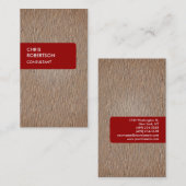 Rouge rayure Beige Bois effet Carte de visite de c (Devant / Derrière)