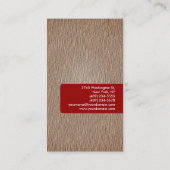 Rouge rayure Beige Bois effet Carte de visite de c (Dos)