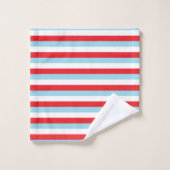 Rouge, rayures bleues et blanches en pastel (Gant de toilette)