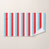 Rouge, rayures bleues et blanches en pastel (Serviette à main)