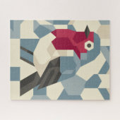 Rouge Robin dans un puzzle vectoriel en bloc (Horizontal)
