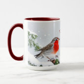 Rouge Robin de Noël Mug (Gauche)