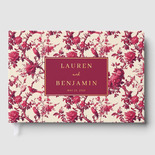 Rouge romantique, fleurs et oiseaux (Recto)