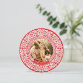 Rouge rond + blanc blanc blanc Carte photo de vaca (Debout devant)