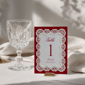 Rouge Rood Oud Geld Kant Bruiloft Kaart