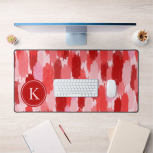Rouge rose Abstrait brosses Motif Monogramme