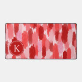 Rouge rose Abstrait brosses Motif Monogramme (Recto)