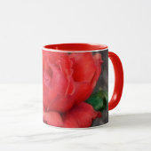 Rouge Rose Artsy Fleur Floral Mug (Devant droit)