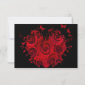 Rouge Rose Coeur noir et blanc RSVP (Dos)