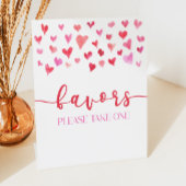 Rouge rose Coeurs Saint Valentin Favoris Panneau d