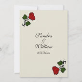 Rouge Rose crème Faire-part de mariage classique (Dos)