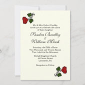 Rouge Rose ivoire Faire-part de mariage classique (Devant)