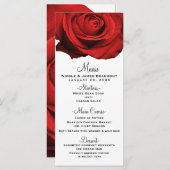 Rouge Rose moderne Glam Élégant menu de mariage (Devant / Derrière)