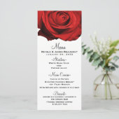 Rouge Rose moderne Glam Élégant menu de mariage (Debout devant)