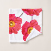 Rouge rose moderne Poppies Fleur de Pavot (Gant de toilette)