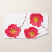 Rouge rose moderne Poppies Fleur de Pavot (Serviette à main)