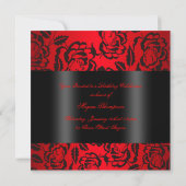 Rouge Rose moderne Sweet 16 Invitation d'anniversa (Dos)