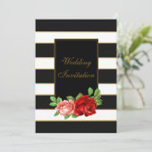 Rouge Rose, Noir, Blanc & Bande Or - Invitation (Debout devant)