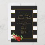 Rouge Rose, Noir, Blanc & Bande Or - Invitation (Dos)