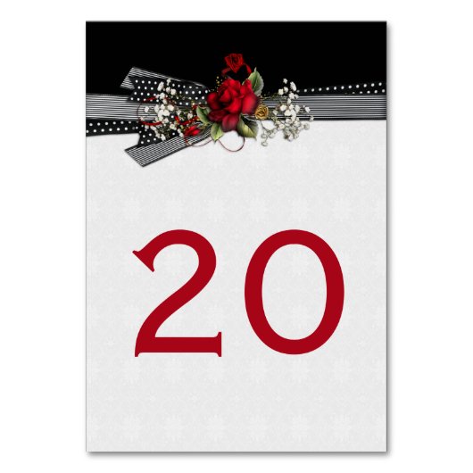 Rouge Roses Bébé Respiration Black Ribbons Cartes (Par défaut)