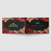 Rouge Roses Black Or dentelle papillon Quinceañera (Complet)