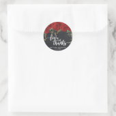 rouge roses boho amour et merci autocollant faveur (Sac)
