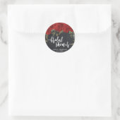 rouge roses boho nuptiale autocollant de douche fa (Sac)