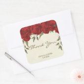 rouge roses mariage faveurs autocollant merci (Enveloppe)