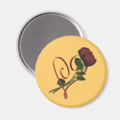 Rouge Roses Rouge Coeur rouge Aimant (Recto/Verso)