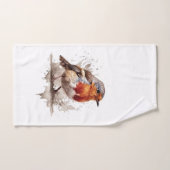 Rouge rouge de l'oiseau mignon en aquarelle (Serviette à main)