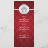 Rouge royal de couronne de menu élégant de mariage (Dos)