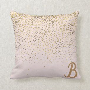 Rouge Roze & Gouden Confetti Moderne Glam Stijlvol Kussen