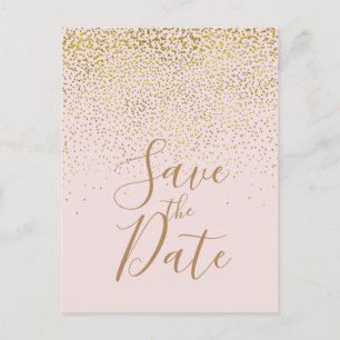 Rouge Roze & Gouden Confetti Moderne Uitnodiging t