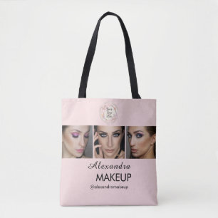 Rouge Roze Schrift Logo Foto Make-up Studio Draagtas