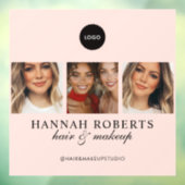 Rouge Roze Script Logo Foto Haar Make-up Studio Raamsticker (Vel 3)
