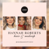 Rouge Roze Script Logo Foto Haar Make-up Studio Raamsticker (Vel 2)