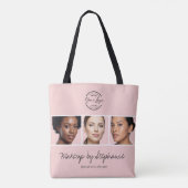 Rouge Roze Script Logo Foto Make-up Studio Draagtas (Achterkant)